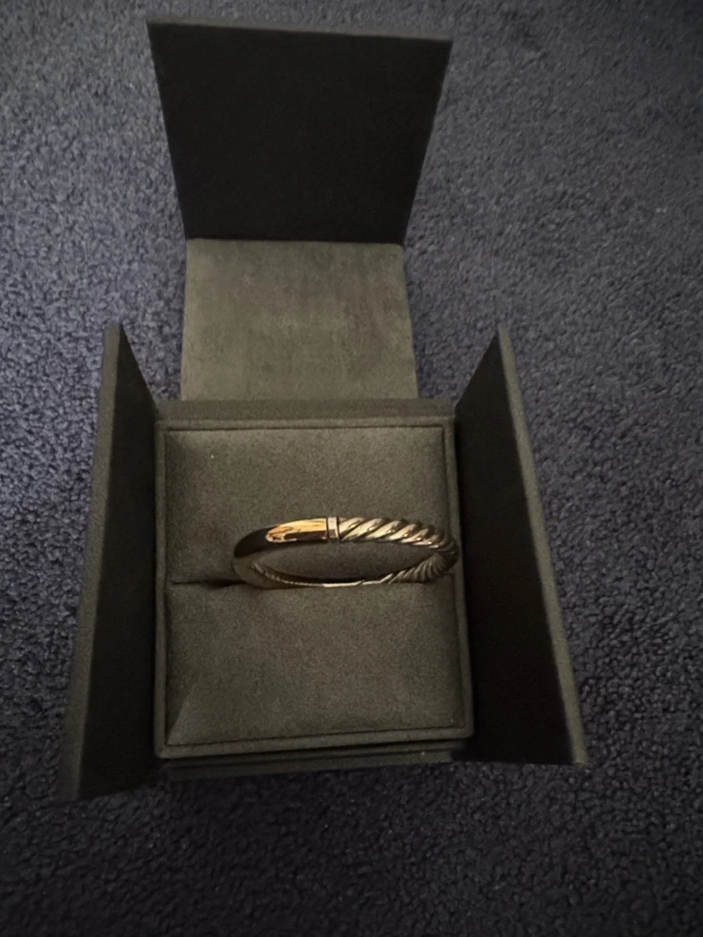 David Yurman Two-Tone Cable Bracelet with Gold Accent - Picture 3 of 8